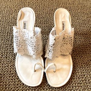 Manolo Blahnik - Women’s White Eyelet Sandal (size 38)
